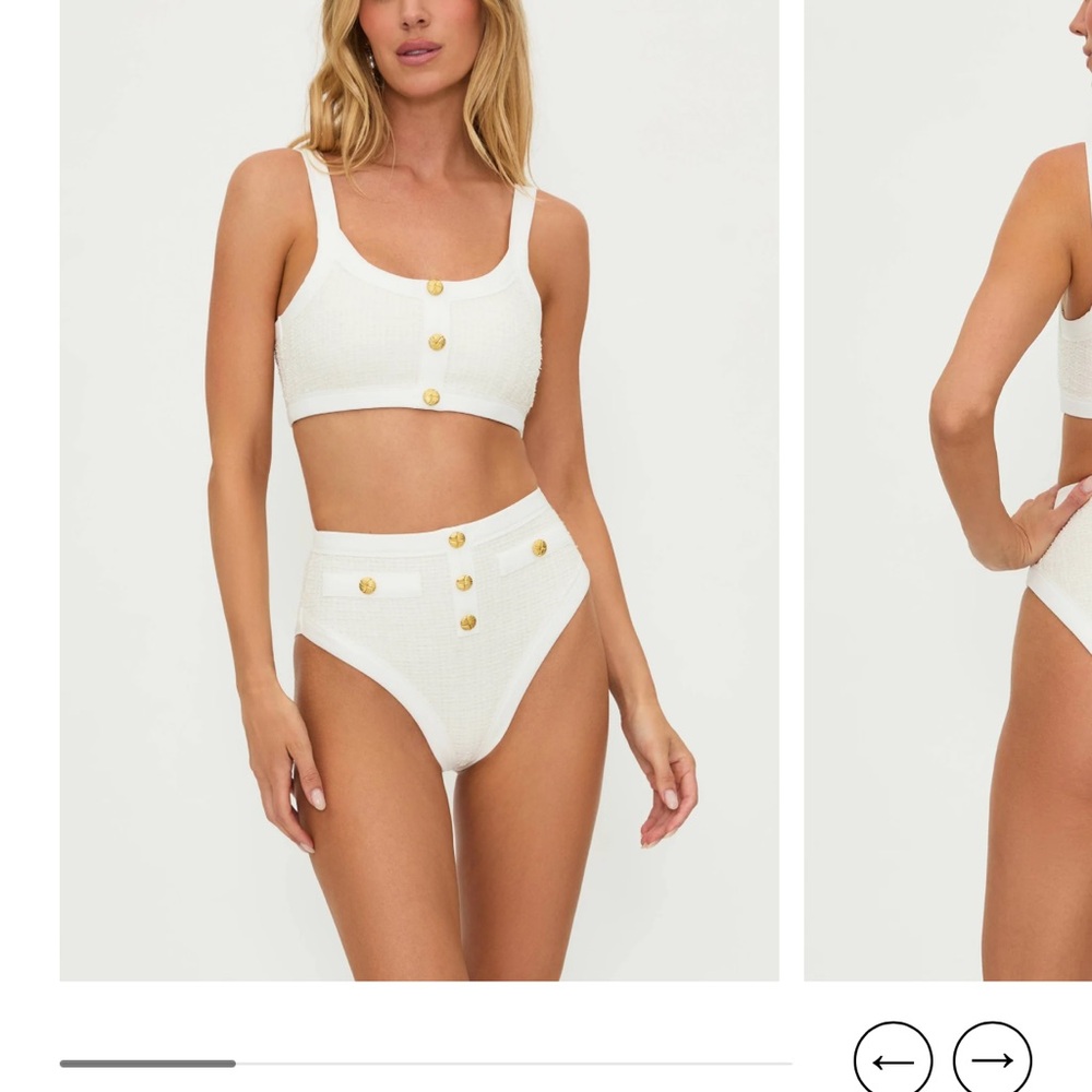 Beach Riot White Button-Detail Bikini Set